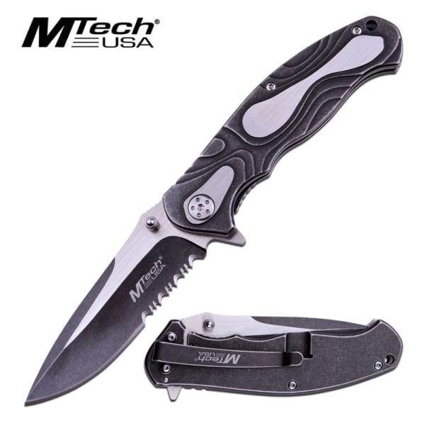 M Tech USA Folding Knife 4.5" Silver (MT986S)