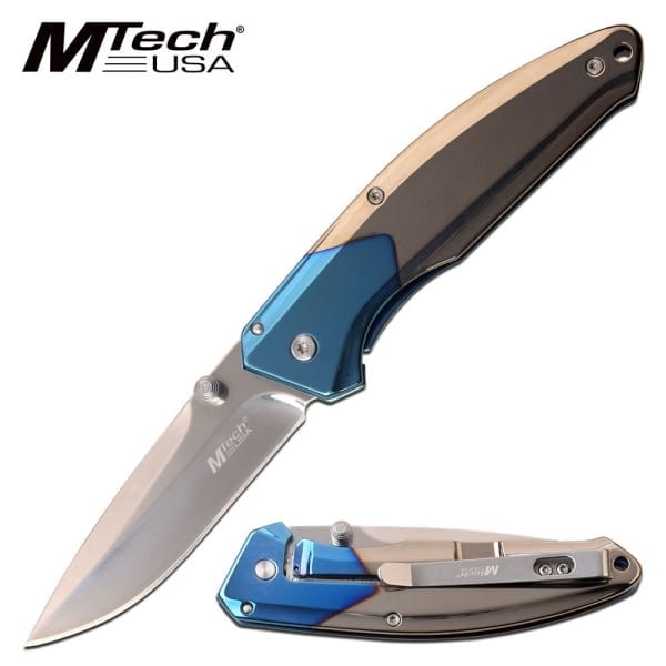 M Tech USA Manual Folding Knife 4.75" Blue (MT1032BL)